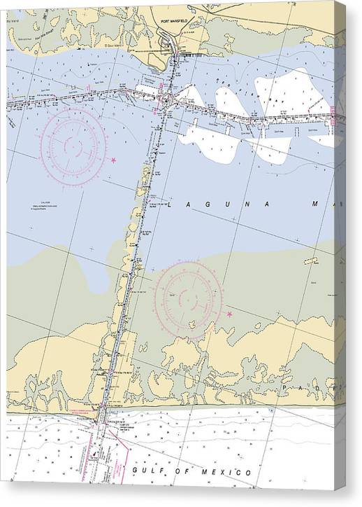 Port Mansfield-Texas Nautical Chart Canvas Print