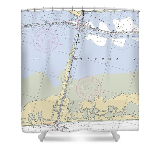 Port Mansfield Texas Nautical Chart Shower Curtain