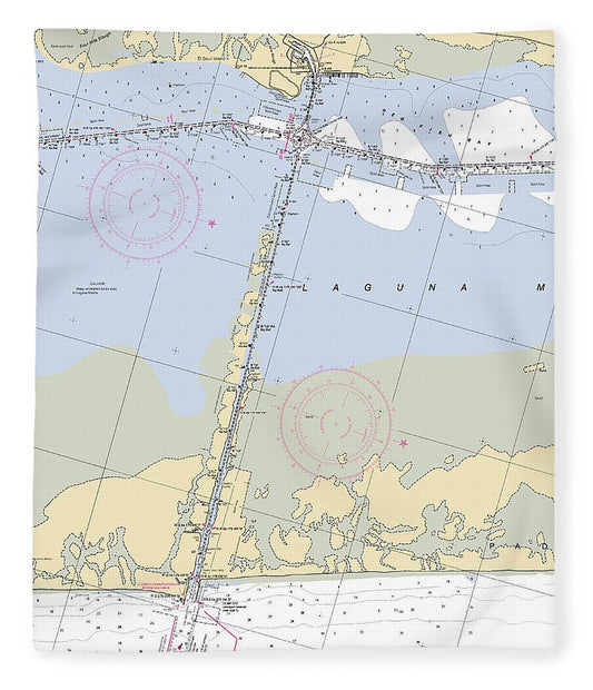 Port Mansfield Texas Nautical Chart Blanket