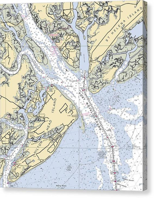 Port Royal Sound-South Carolina Nautical Chart Canvas Print