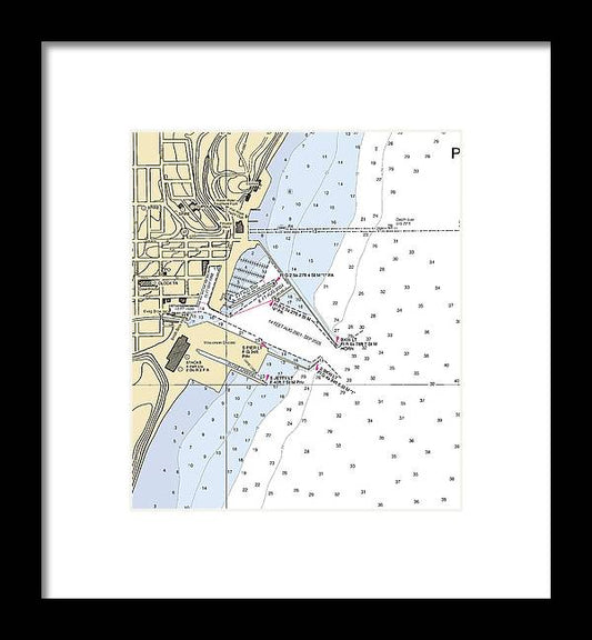 Port Washington-lake Michigan Nautical Chart - Framed Print