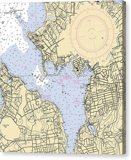 Port Washington-New York Nautical Chart Canvas Print