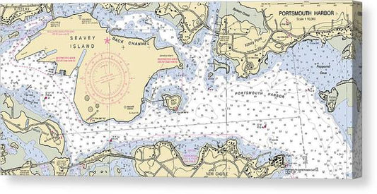 Portsmouth Harbor -New Hampshire Nautical Chart _V2 Canvas Print