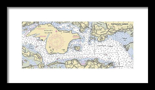 A beuatiful Framed Print of the Portsmouth Harbor -New Hampshire Nautical Chart _V2 by SeaKoast