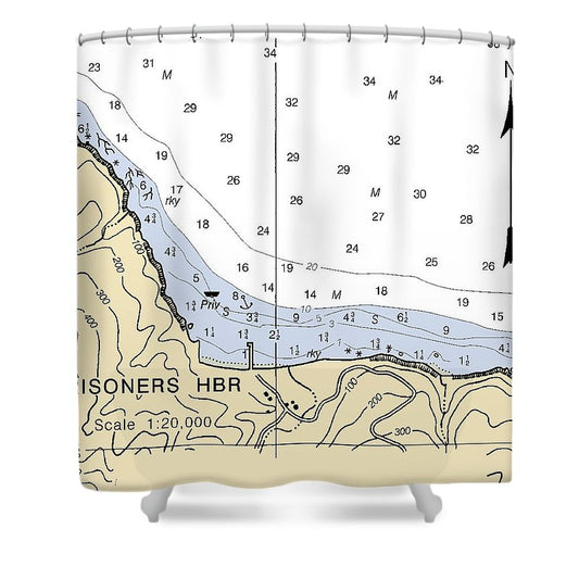 Prisoners Harbor California Nautical Chart Shower Curtain