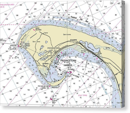 Provincetown Massachusetts Nautical Chart Canvas Print