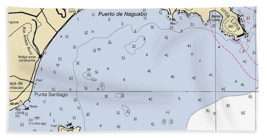 Puerto De Naguabo-puerto Rico Nautical Chart - Bath Towel