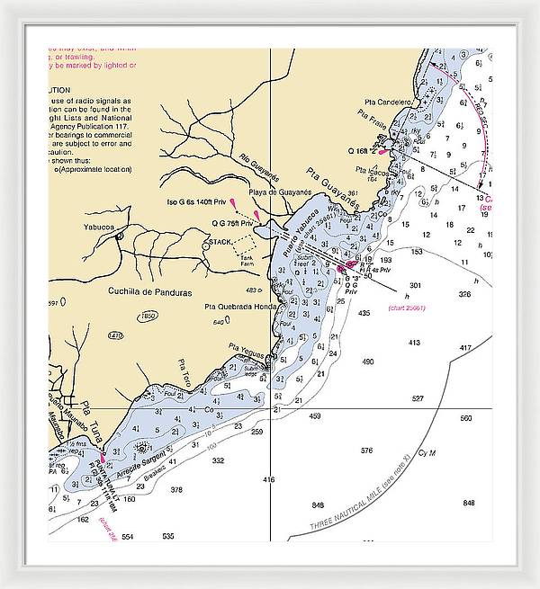 Puerto Yabucoa-Puerto Rico Nautical Chart - Framed Print 36" x 40" Framed Nautical Chart Print by SeaKoast.