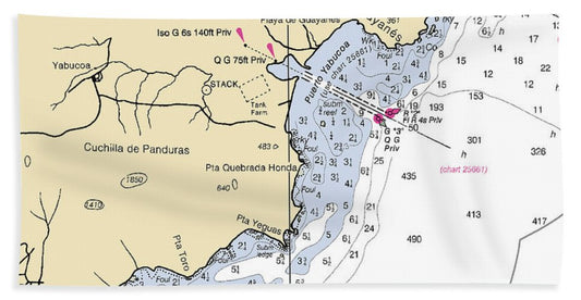 Puerto Yabucoa-puerto Rico Nautical Chart - Beach Towel