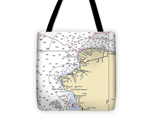 Punta Higuero Puerto Rico Nautical Chart Tote Bag