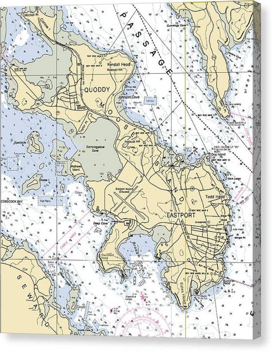 Quoddy Eastport-Maine Nautical Chart Canvas Print
