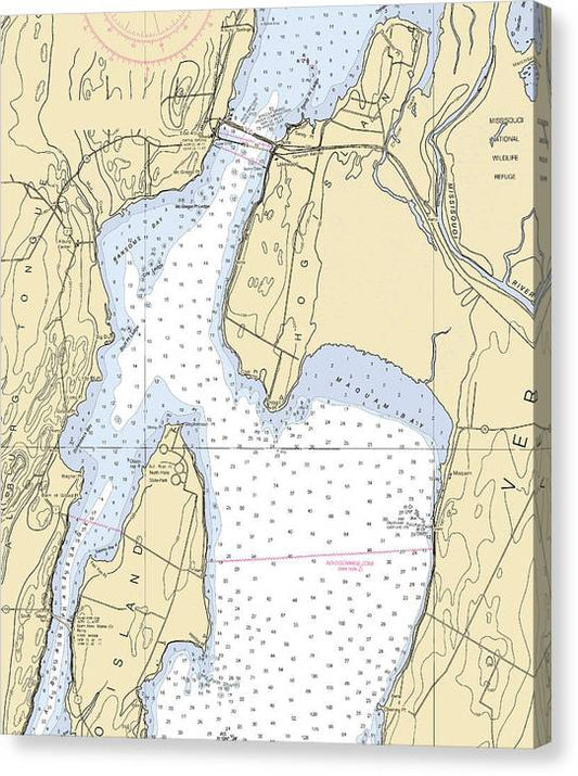 Ransoms Bay-Lake Champlain  Nautical Chart Canvas Print