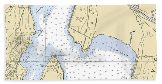 Ransoms Bay-lake Champlain  Nautical Chart - Beach Towel