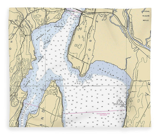 Ransoms Bay Lake Champlain  Nautical Chart Blanket