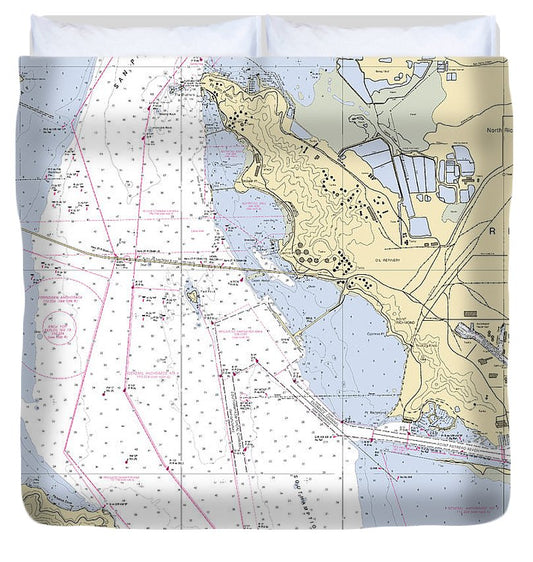 Richmond  California Nautical Chart _V6 Duvet Cover