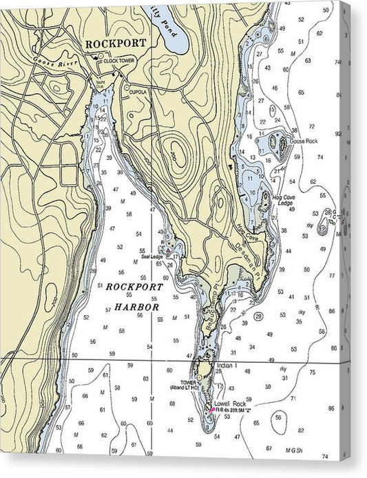 Rockport Maine Nautical Chart Canvas Print