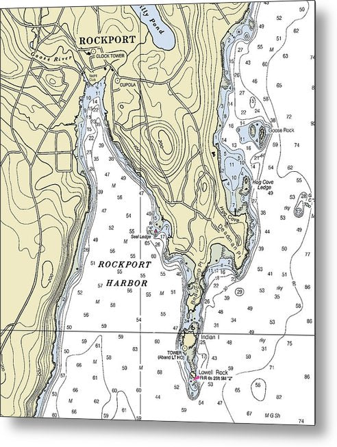 A beuatiful Metal Print of the Rockport Maine Nautical Chart - Metal Print by SeaKoast.  100% Guarenteed!