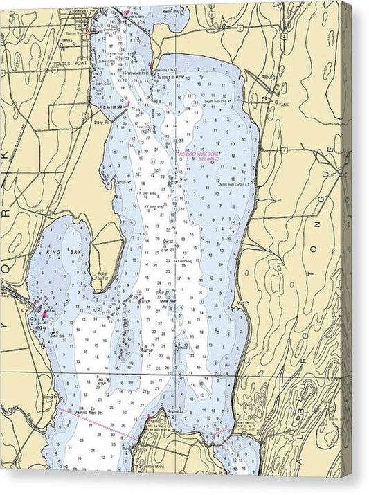 Rouses Point-Lake Champlain  Nautical Chart Canvas Print