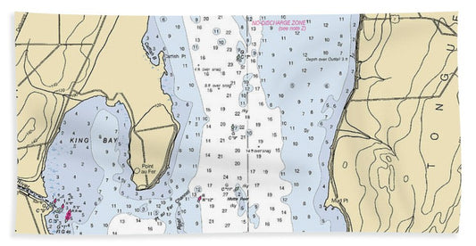 Rouses Point-lake Champlain  Nautical Chart - Bath Towel