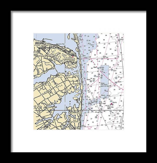 A beuatiful Framed Print of the Rumson Neck-New Jersey Nautical Chart by SeaKoast
