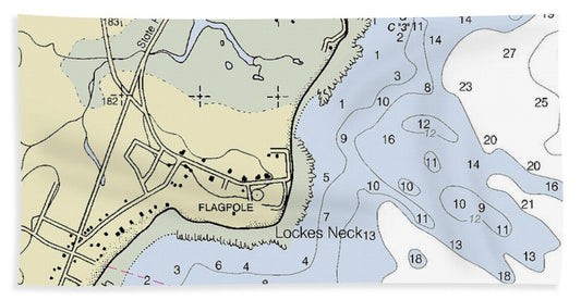 Rye Harbor New Hampshire Nautical Chart - Beach Towel