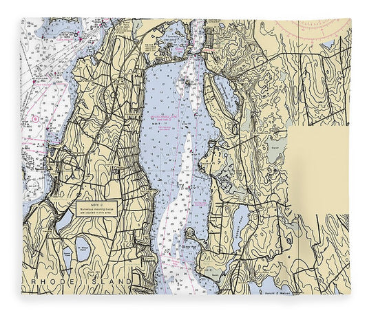 Sakonnet River  Rhode Island Nautical Chart _V2 Blanket