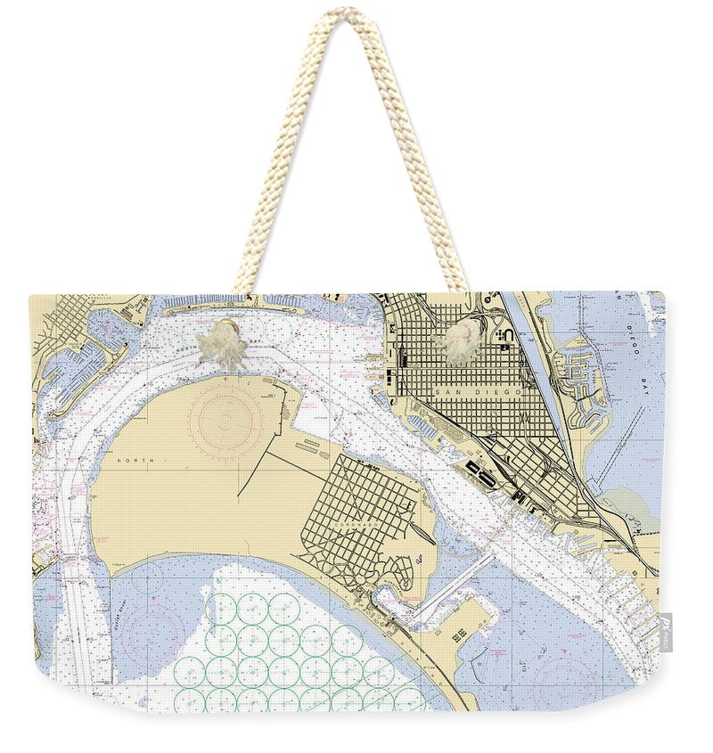 San-diego-bay -california Nautical Chart _v6 - Weekender Tote Bag