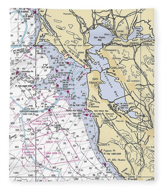 San Francisco Harbor  California Nautical Chart _V6 Blanket