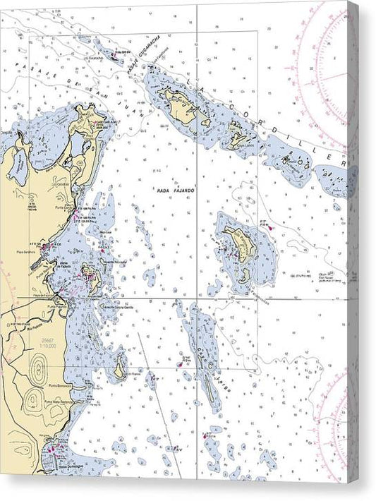 San Juan Passage-Puerto Rico Nautical Chart Canvas Print