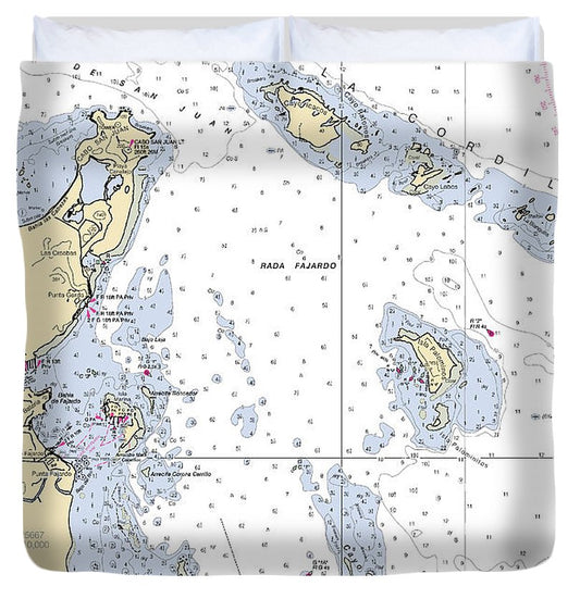 San Juan Passage Puerto Rico Nautical Chart Duvet Cover