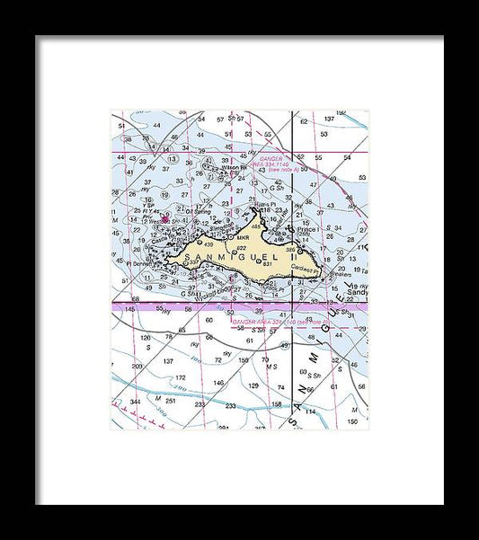San Miguel Island-california Nautical Chart - Framed Print