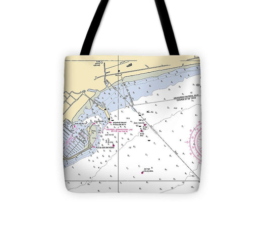 Santa Barbara California Nautical Chart Tote Bag