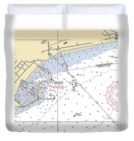 Santa Barbara California Nautical Chart Duvet Cover