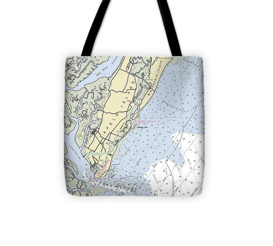 Sapelo Island Georgia Nautical Chart Tote Bag