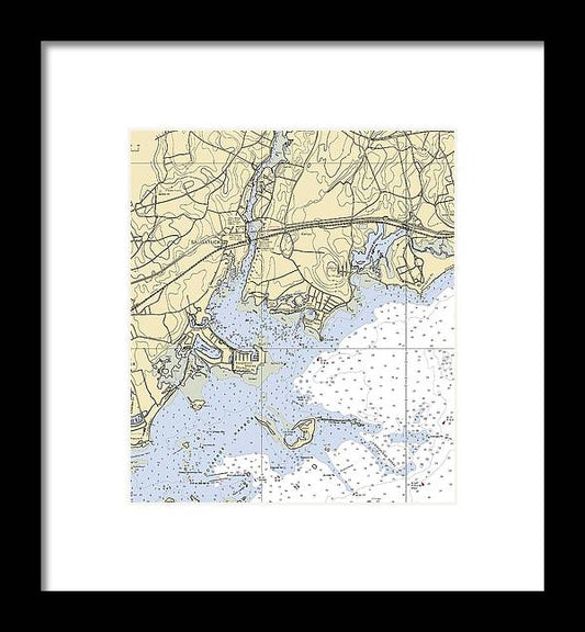 A beuatiful Framed Print of the Saugatuck-Connecticut Nautical Chart by SeaKoast