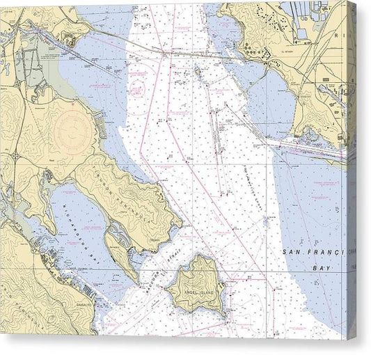 Sausalito -California Nautical Chart _V6 Canvas Print