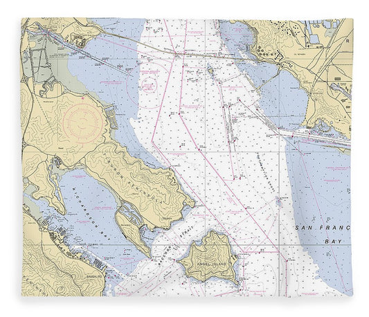 Sausalito  California Nautical Chart _V6 Blanket