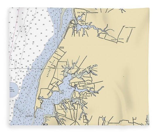 Savage Neck Virginia Nautical Chart Blanket