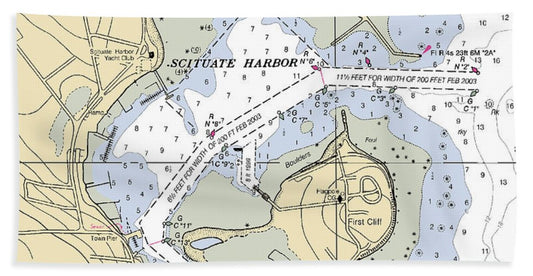 Scituate Harbor-massachusetts Nautical Chart - Bath Towel