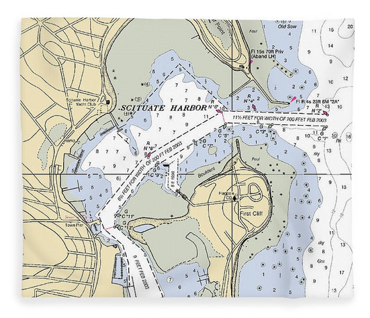 Scituate Harbor Massachusetts Nautical Chart Blanket
