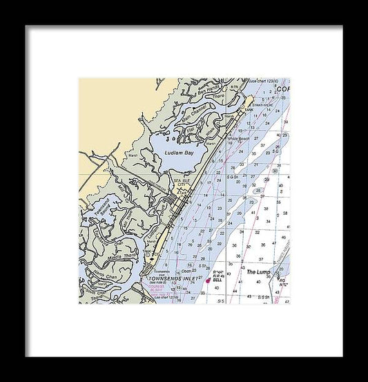 A beuatiful Framed Print of the Sea Isle City-New Jersey Nautical Chart by SeaKoast