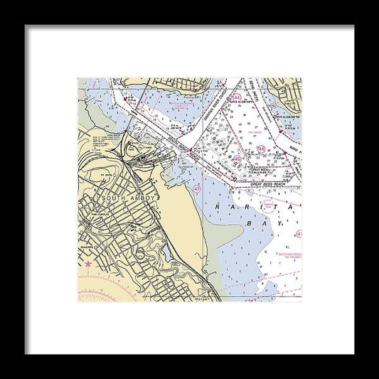 A beuatiful Framed Print of the South Amboy-New Jersey Nautical Chart by SeaKoast