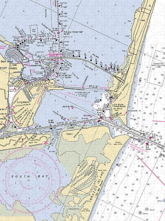 South Padre Island Texas Nautical Chart Puzzle