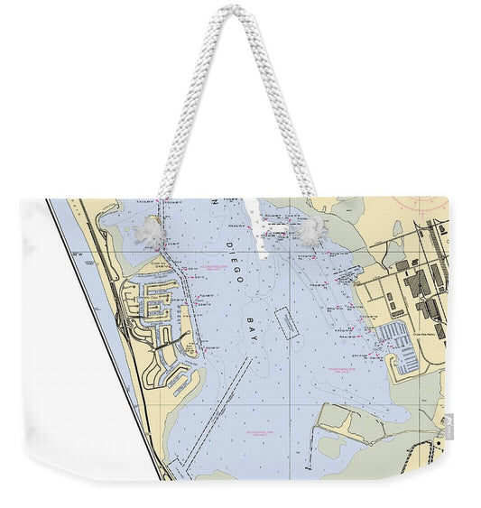 South San Diego Bay-california Nautical Chart - Weekender Tote Bag