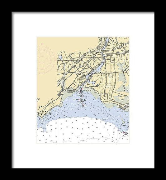 A beuatiful Framed Print of the Southport-Connecticut Nautical Chart by SeaKoast