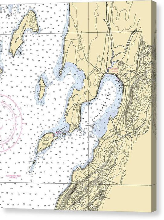 St Albans Bay-Lake Champlain  Nautical Chart Canvas Print