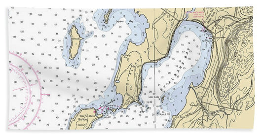 St Albans Bay-lake Champlain  Nautical Chart - Bath Towel