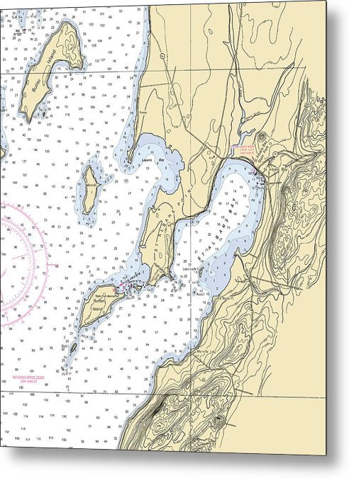 A beuatiful Metal Print of the St Albans Bay-Lake Champlain  Nautical Chart - Metal Print by SeaKoast.  100% Guarenteed!