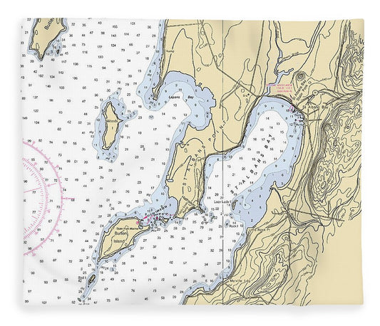 St Albans Bay Lake Champlain  Nautical Chart Blanket
