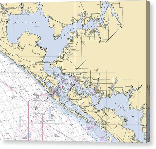 St-Andrews-Bay -Florida Nautical Chart _V6 Canvas Print